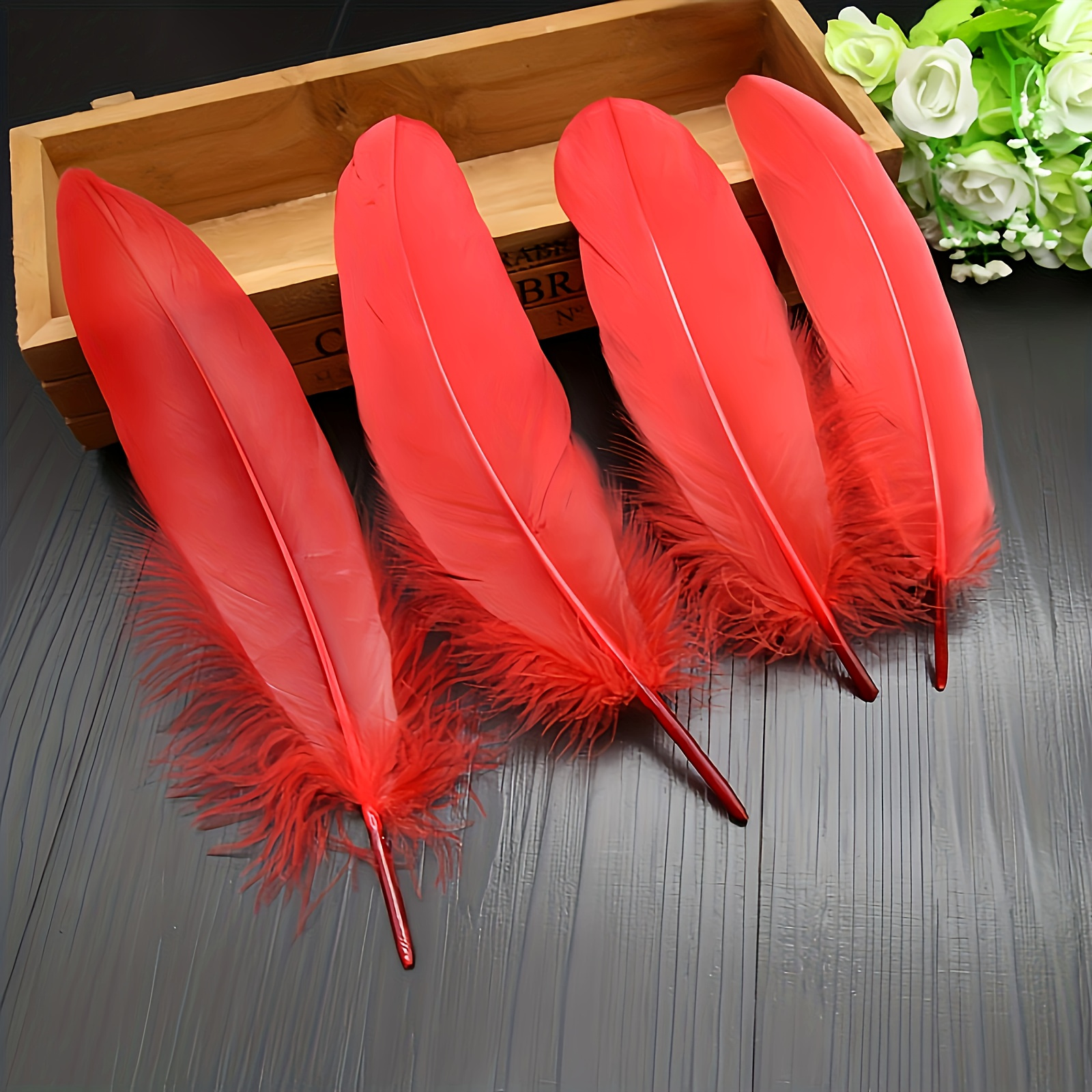 Faux Ostrich Feathers Available For Gift Box Home Wedding - Temu