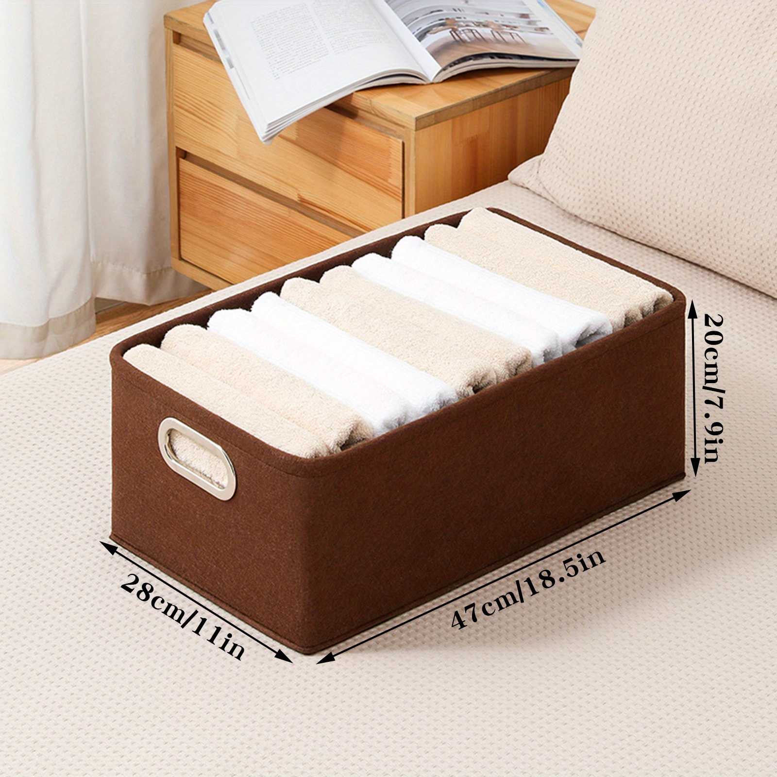 Felt Storage Box, Storage Bin, Storage Basket, Cube, Large Capacity, With  Handle, For Storage Of Clothes, Blankets, Books, Snacks, Sundries, Etc For  Small Business Owners/shops/retailers - Temu