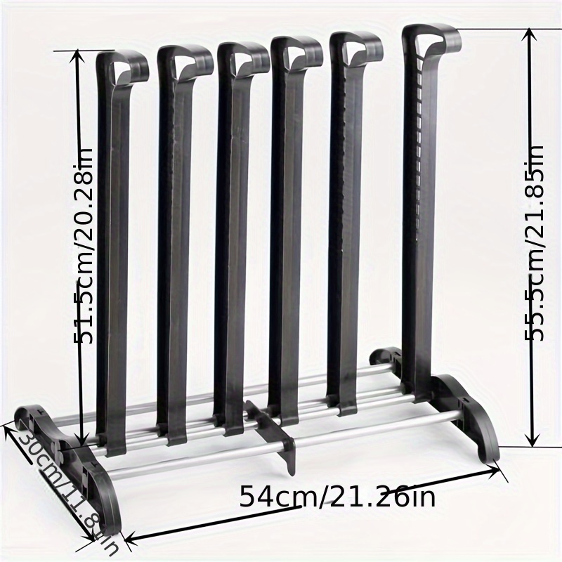 Modern Black Metal Shoe Rack, Tall Boot Shaper Storage Stand, Holds up 4  Pairs