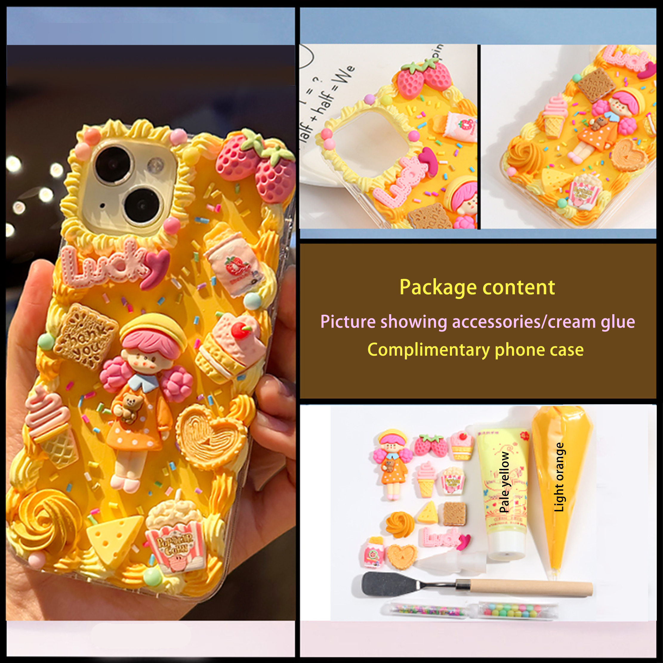 Decoden Phone Case DIY Kit Kawaii Baby Cookies Ice Cream 