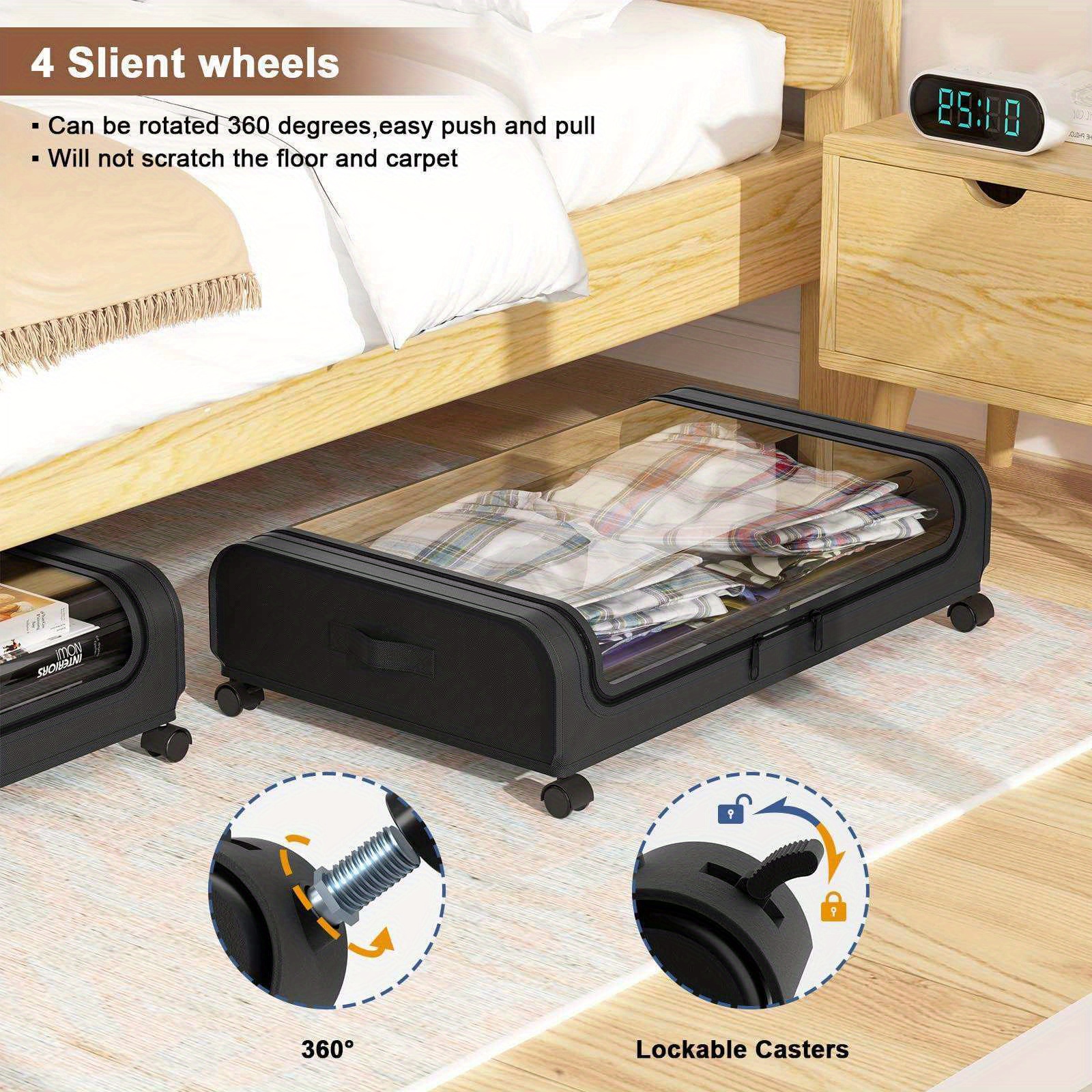 Under Bed Storage Containers With Wheels And Handles Temu