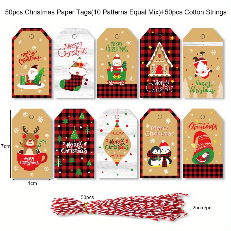 Merry Christmas Kraft Paper Tags Diy Handmade Gift Wrapping - Temu