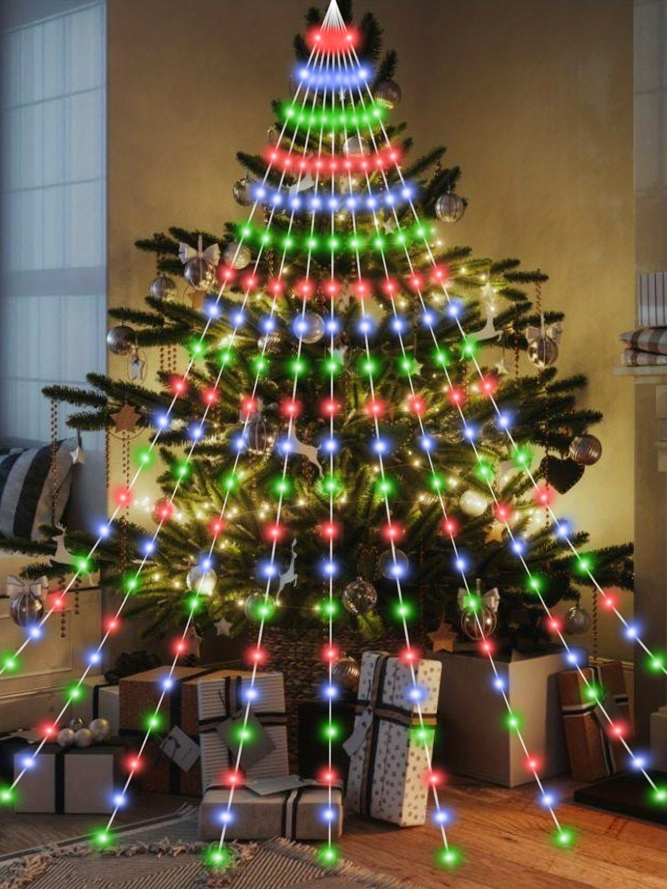 Led Christmas Tree Ice Strip Lights Led Leather Wire Ice - Temu