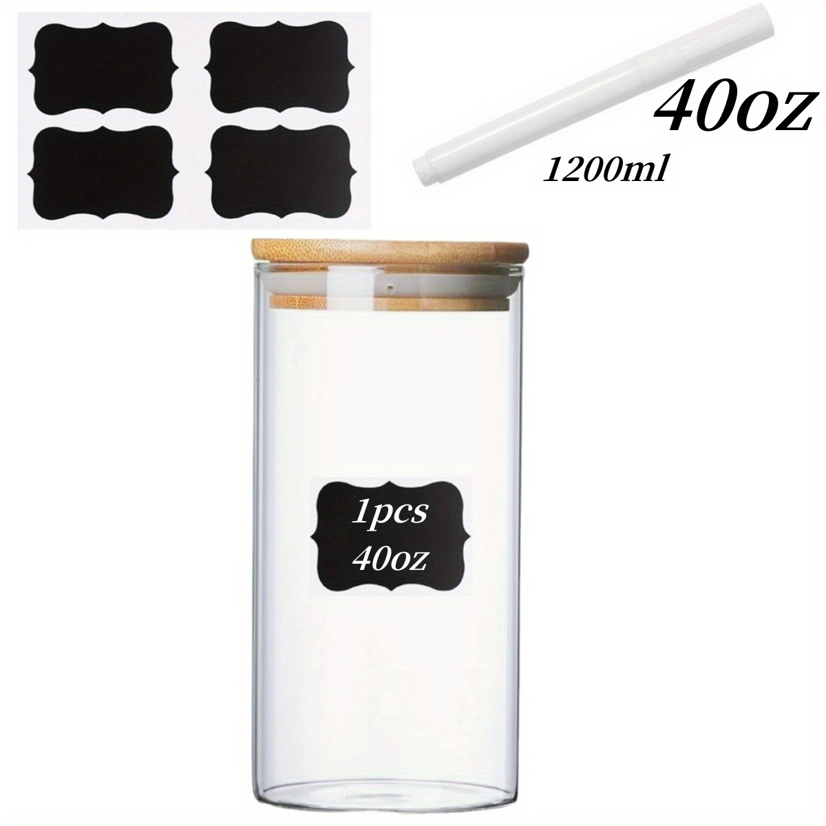 Wholesale 6.2*8.2 Portable Kitchen Glass Small Airtight Storage Jars Spices  Caddy Condiment Container Candy Jar for Bamboo Cover