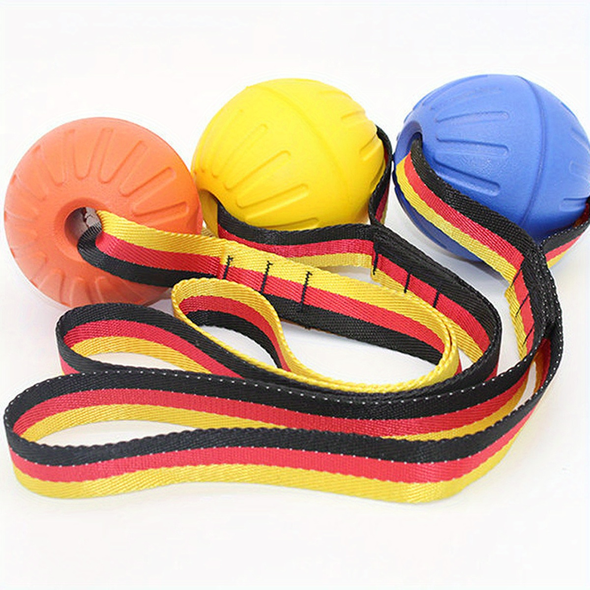 TEMU 1pc Assorted Varieties Interactive Dog Toy Ball With Rope, Durable Dog Chew Toy, Eva Elastic Floating Ball, Dog Training And Playing Supply