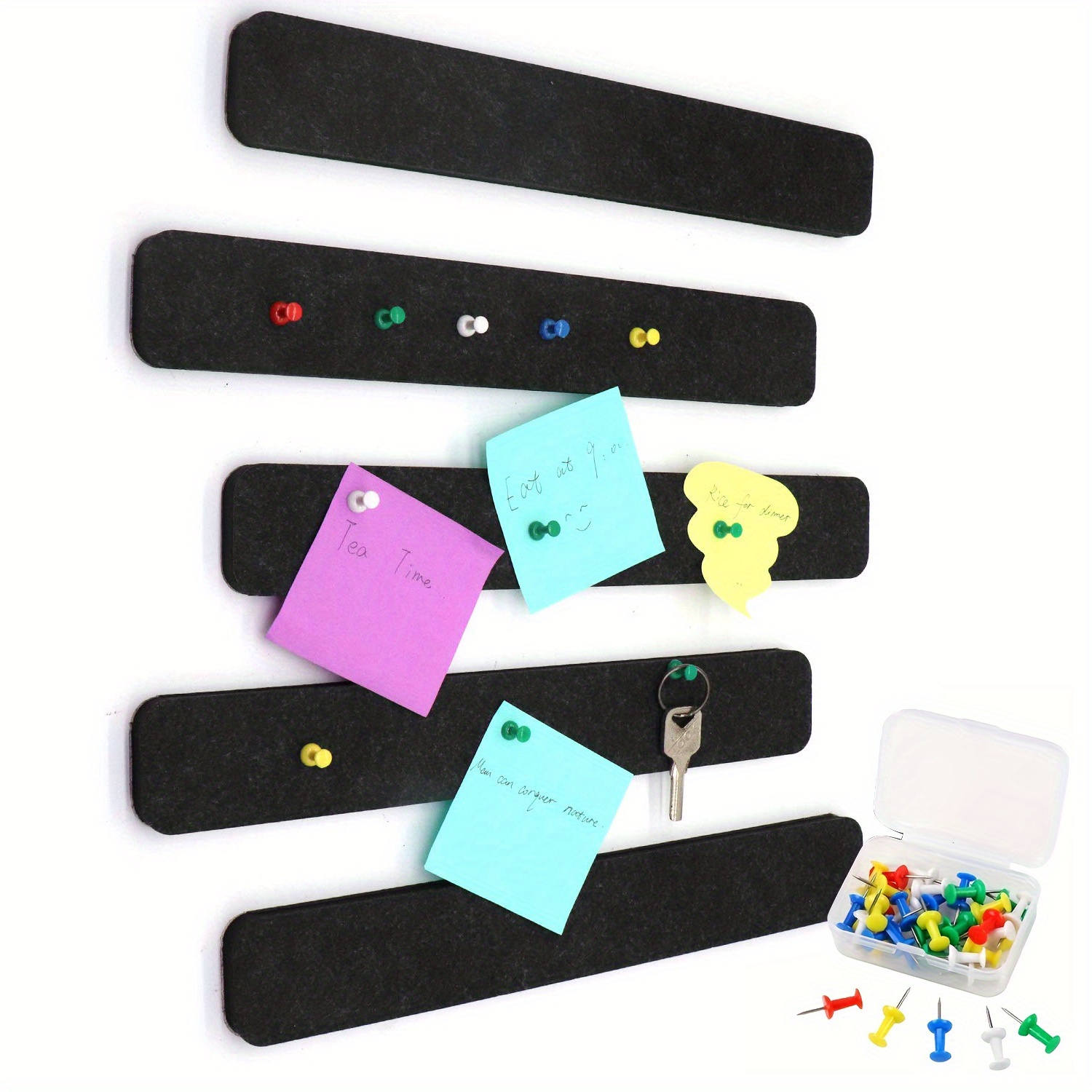 5Pcs Felt Bulletin Board Bar Strips, Self-Adhesive Cork Board