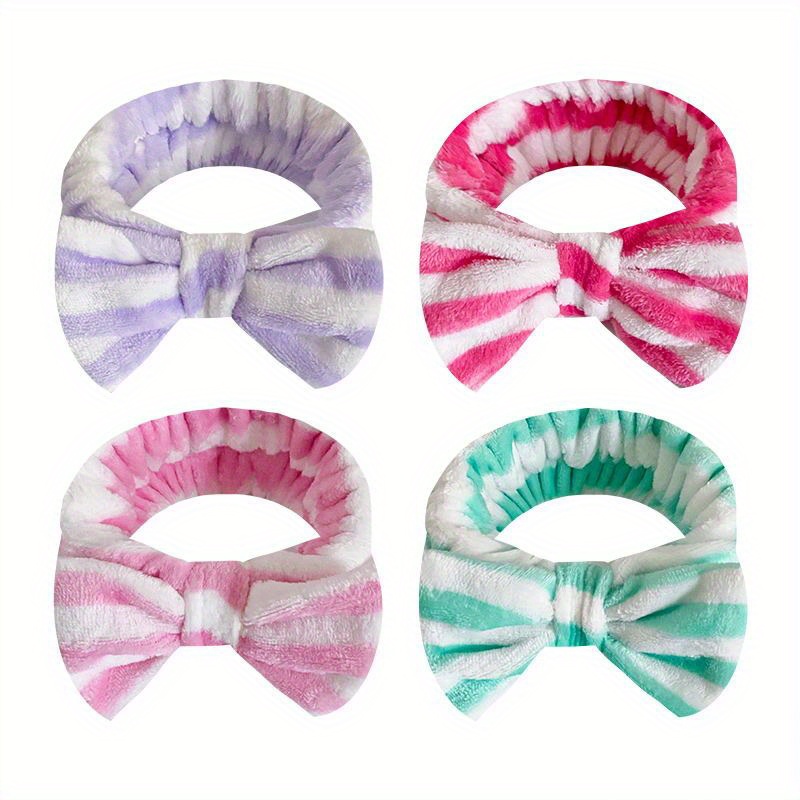 6 Pack Spa Headband for Women Soft Bowknot Hair Bands Fluffy