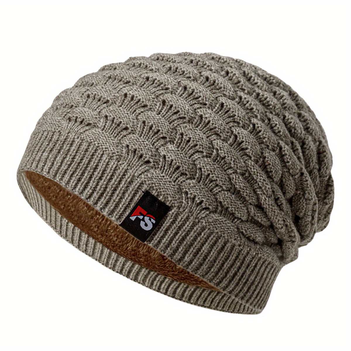 Winter Men's Fleece Beanie Warm Knitted Hat
