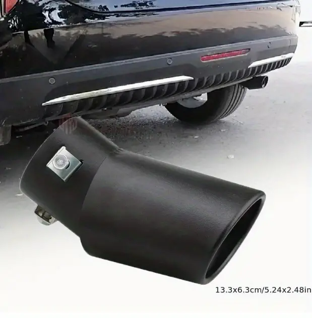 Black Straight Pipe Bend Exhaust Muffler Tip Pipe Stainless - Temu