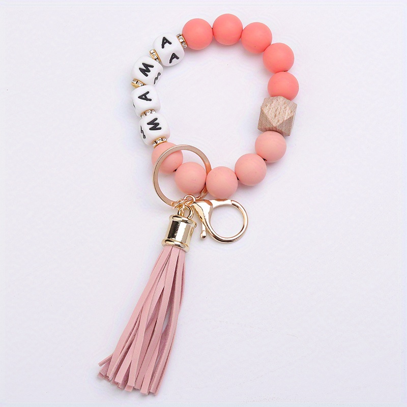 Edible Grade Silicone Beads Hand String Bangle Keychain - Temu