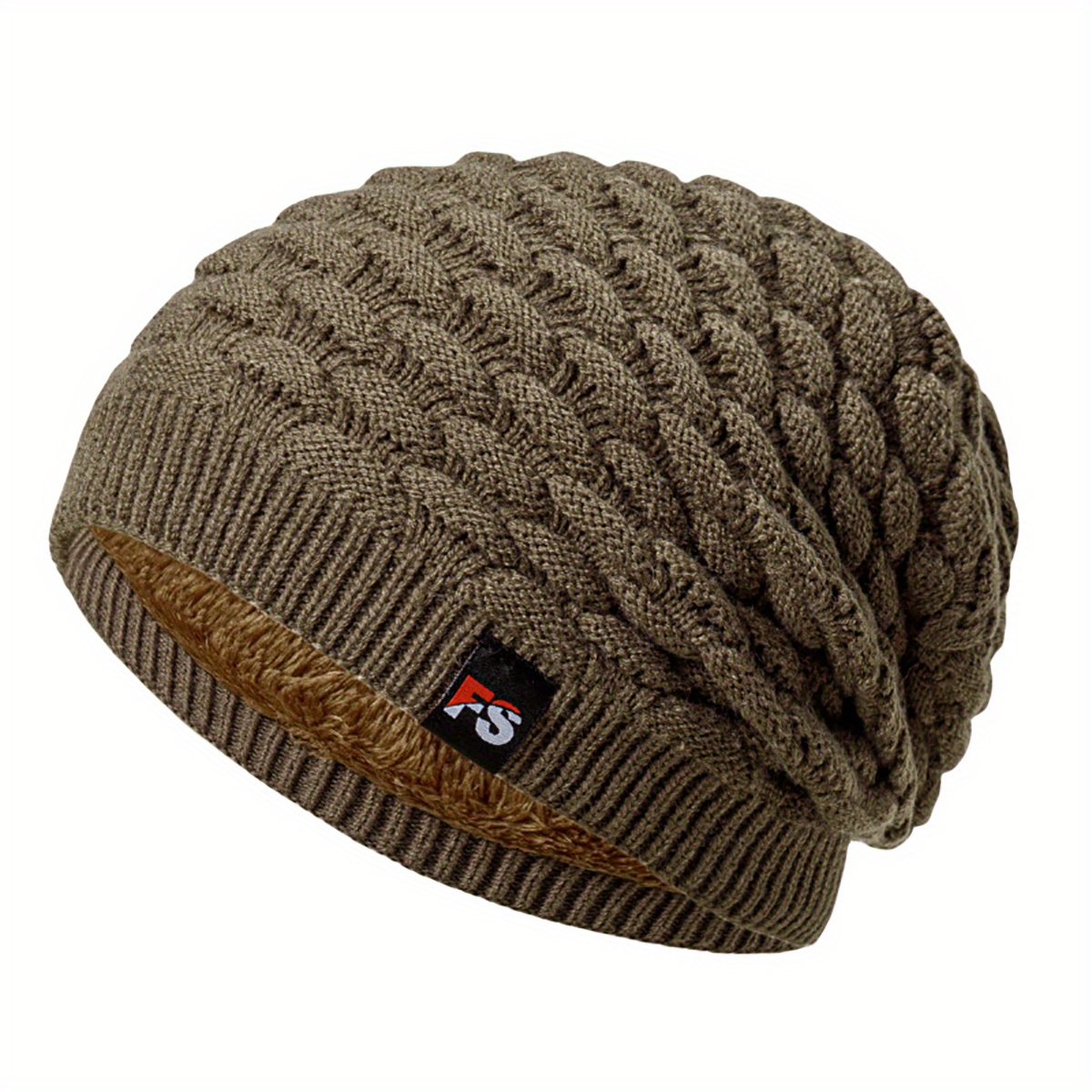 Winter Men's Fleece Beanie Warm Knitted Hat
