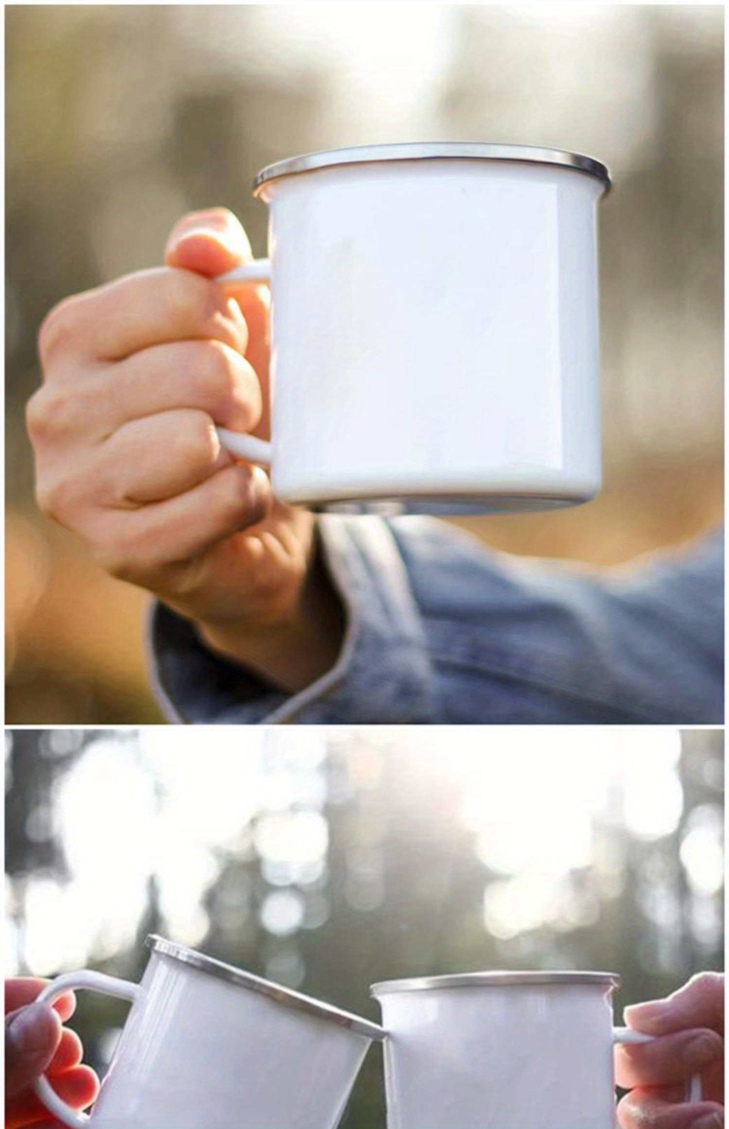 Enamel Mugs Plain White Mugs Enamel Camping Mug Set Diy Cups - Temu