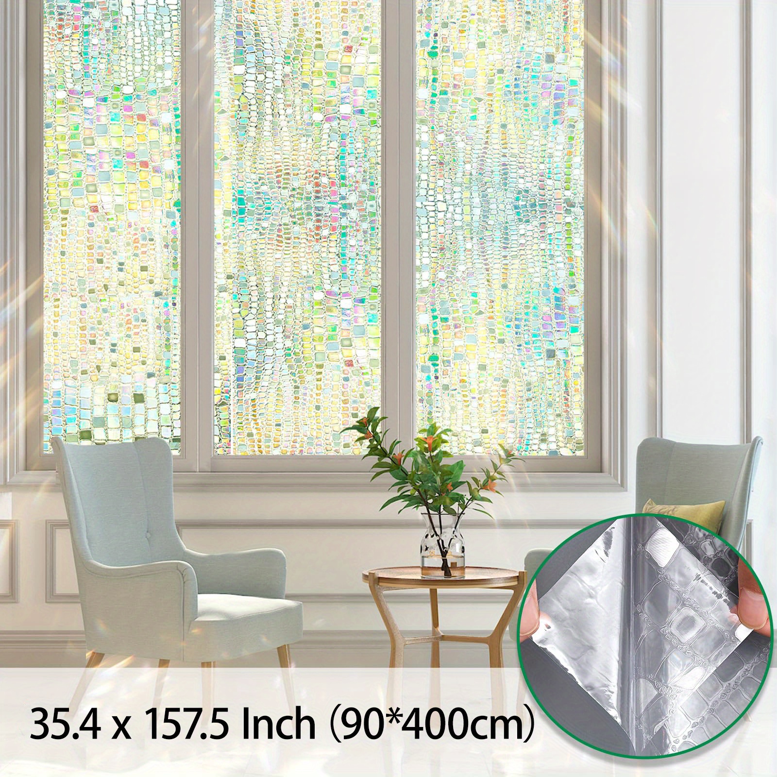 Stained Glass Window Film Rainbow Window Privacy Film - Temu Austria