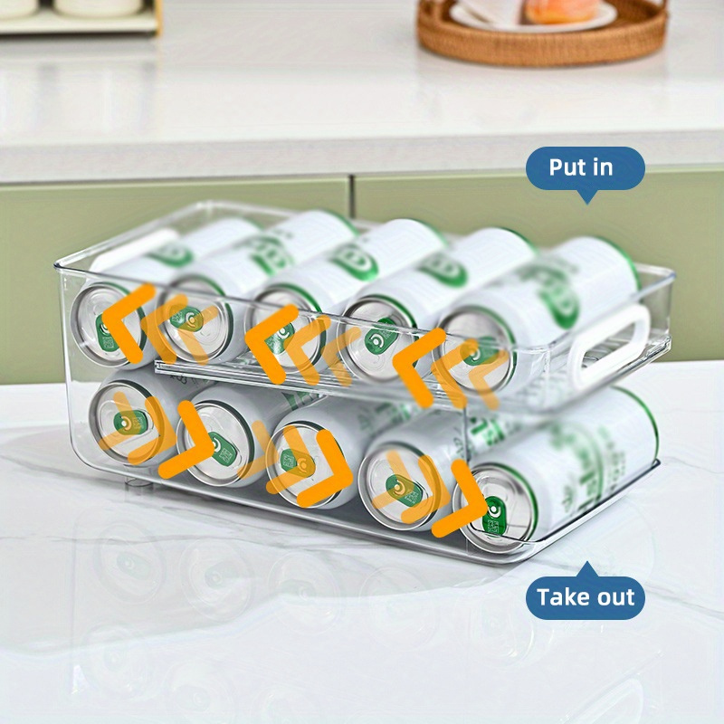 Upgraded Soda Can Organizer For Pantry/refrigerator, Beer Cola Beverage  Refrigerator Storage Box, Transparent Double Layer Beverage Organizer,  Household Can Storage Rack, Home Kitchen Supplies - Temu