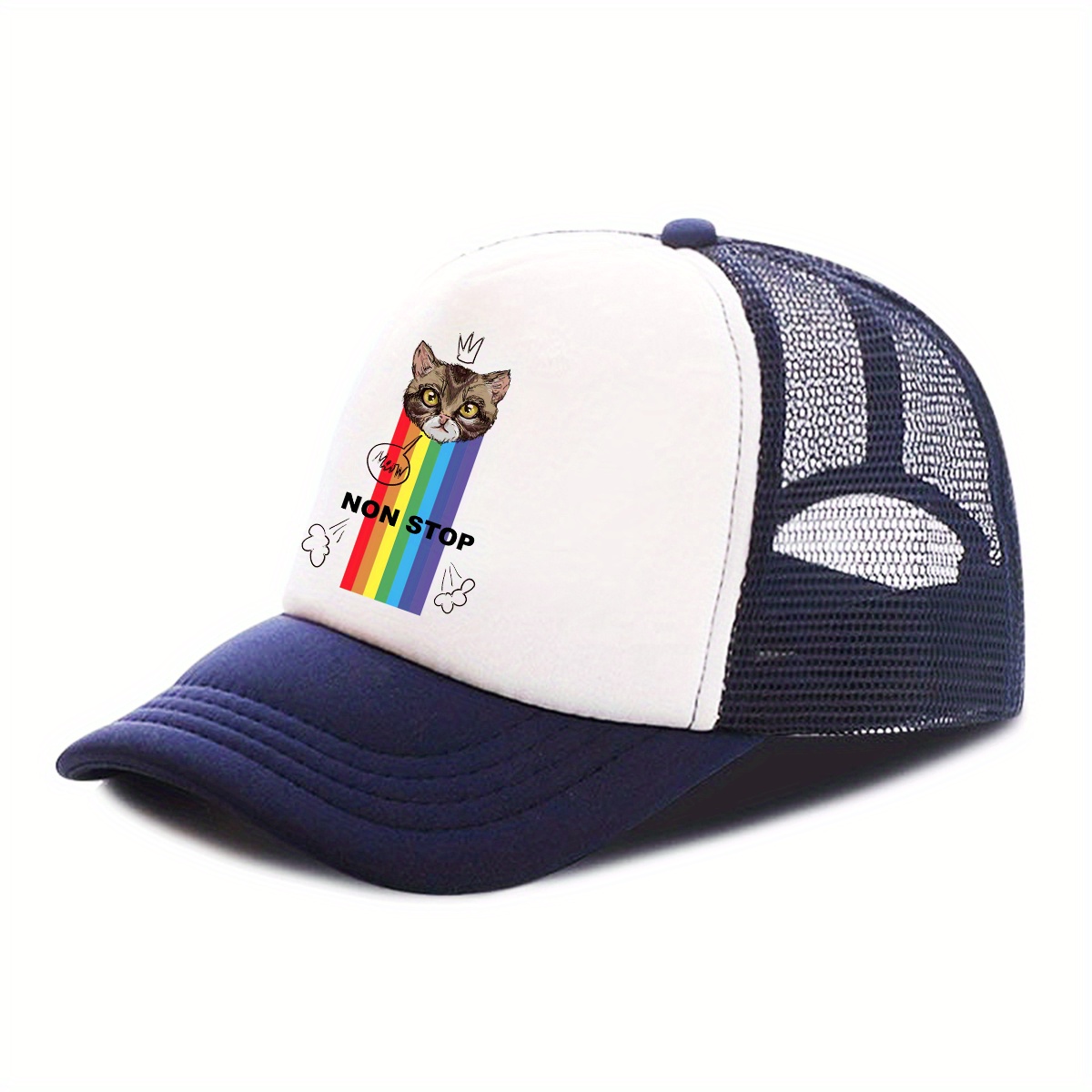 Navy & White Stripe Trucker