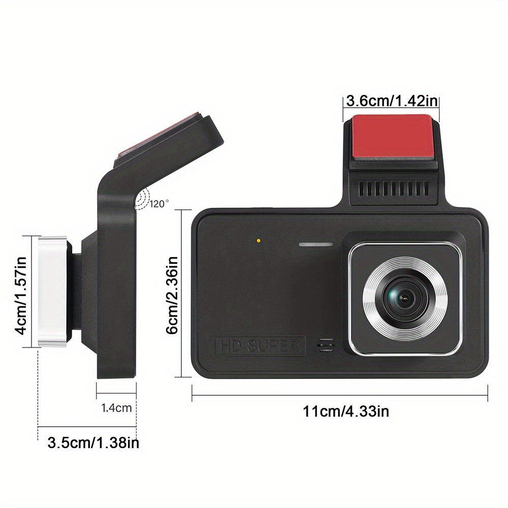 Car dvr dual lens dash cam video recorder camera for car pickup truck