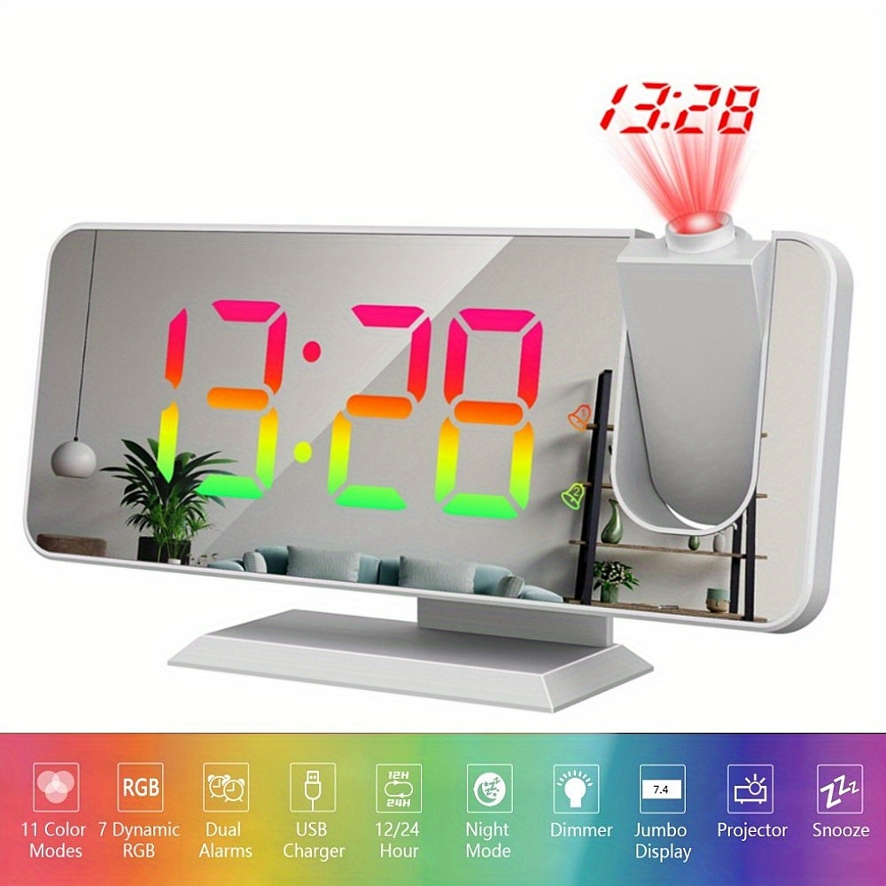 Despertador Digital Reloj Alarma Proyector Luz Despertador