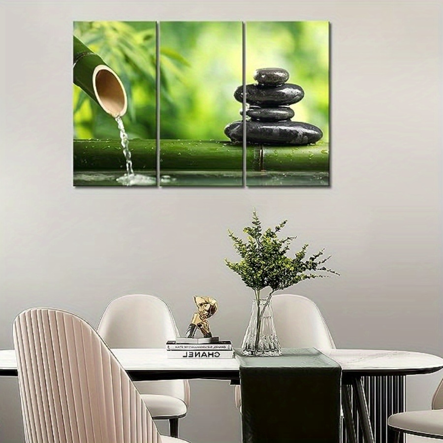 Wall Art Green Spa Still Life With Bamboo Fountain And Zen - Temu