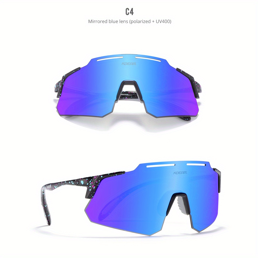 1pc Mens Large Frame Integrated Polarized Cycling Glasses