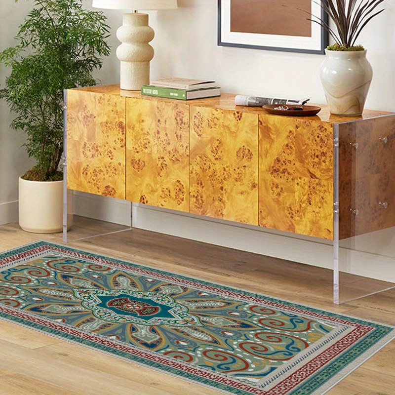 Simple European Style Carpet, Boho Small Flower Pattern Carpet, Rv