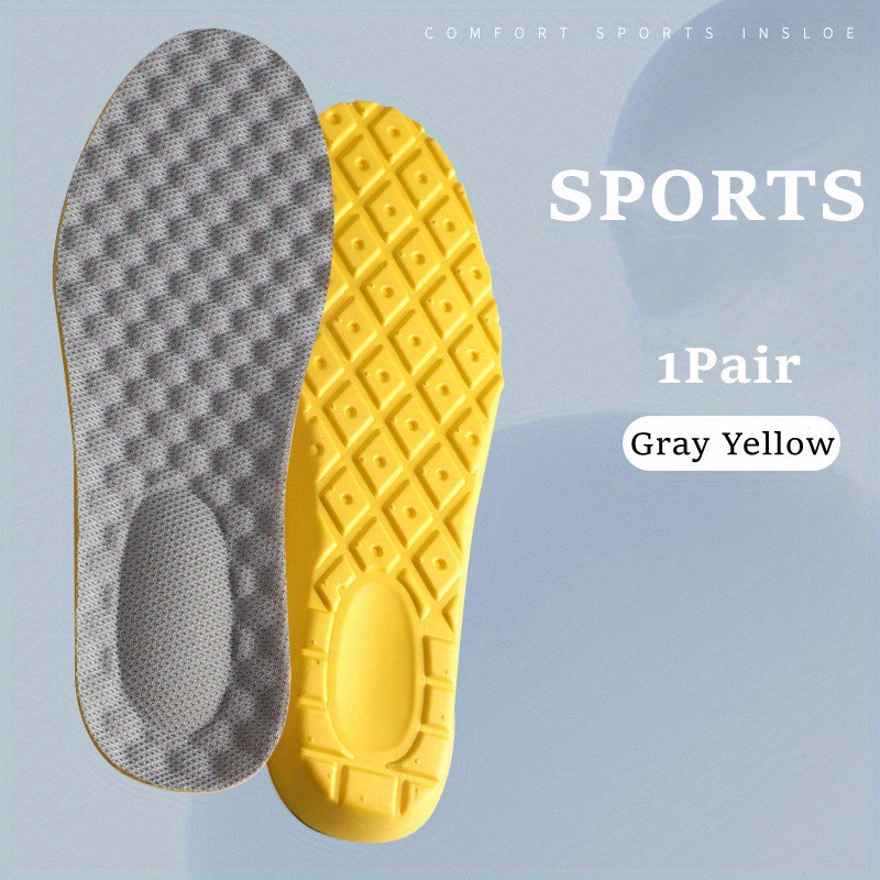 Image of 1 Pair 4d Soft Latex Memory Foam Insoles Insert Pad Mesh Breathable Insole For Women Men Running Insoles