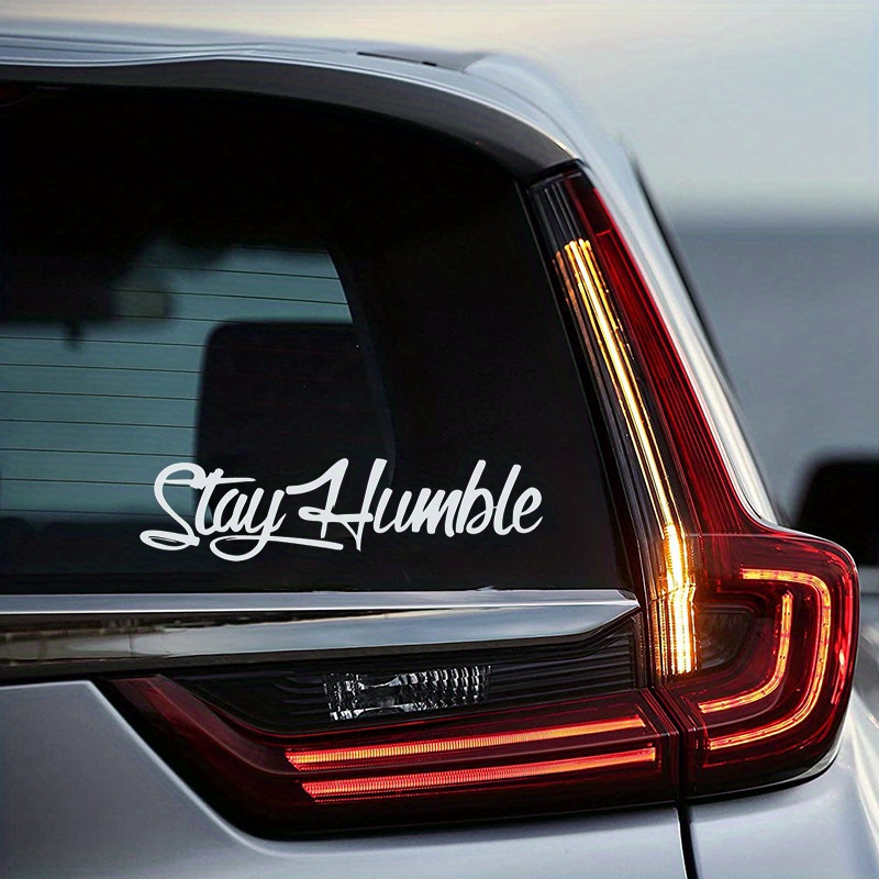 Cool Car Stickers, Stay Humble Letter Graphic Creative Motorcycle Stickers,  Computer Stickers
