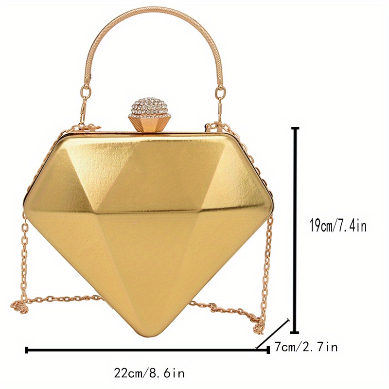 Trendy Diamond shaped Evening Handbag Rhinestone Decor Temu