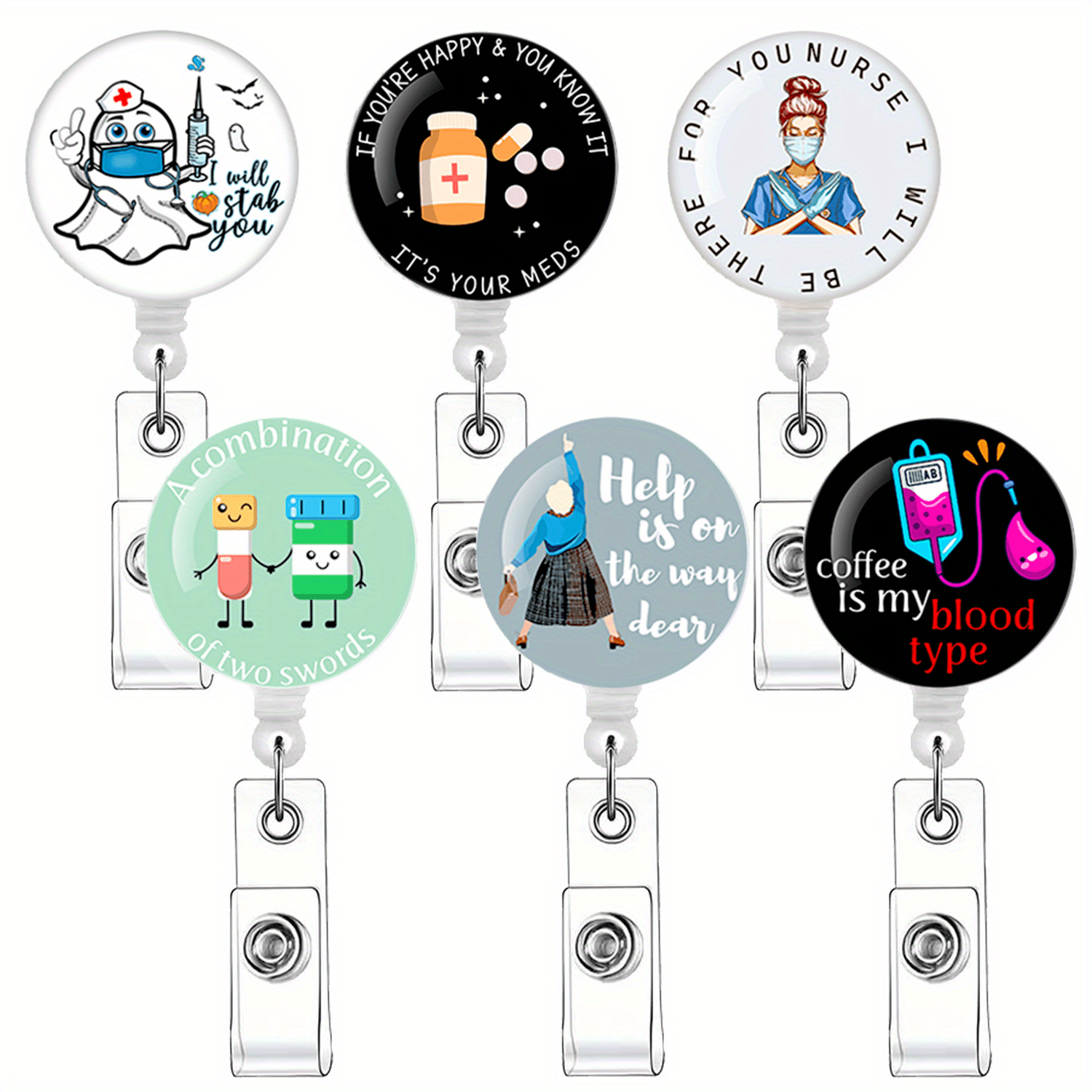  Take Your Meds Funny Pharmacy Badge Reel Retractable