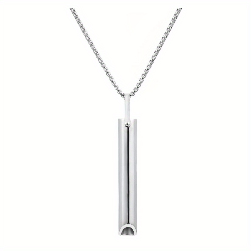 Stainless Steel Anxiety Necklace Mindful Breathing Stress Relief Tool