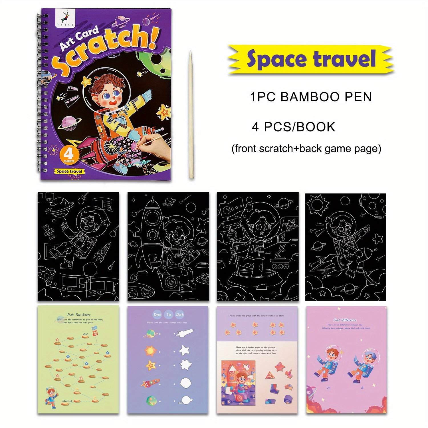 Scratch Art For Kids Rainbow Scratch Paper Drawing Painting - Temu