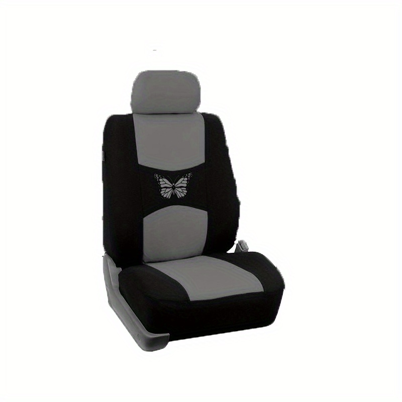 Car Seat Covers Polyester Front Pairs Gray Black Tan Blue - Temu
