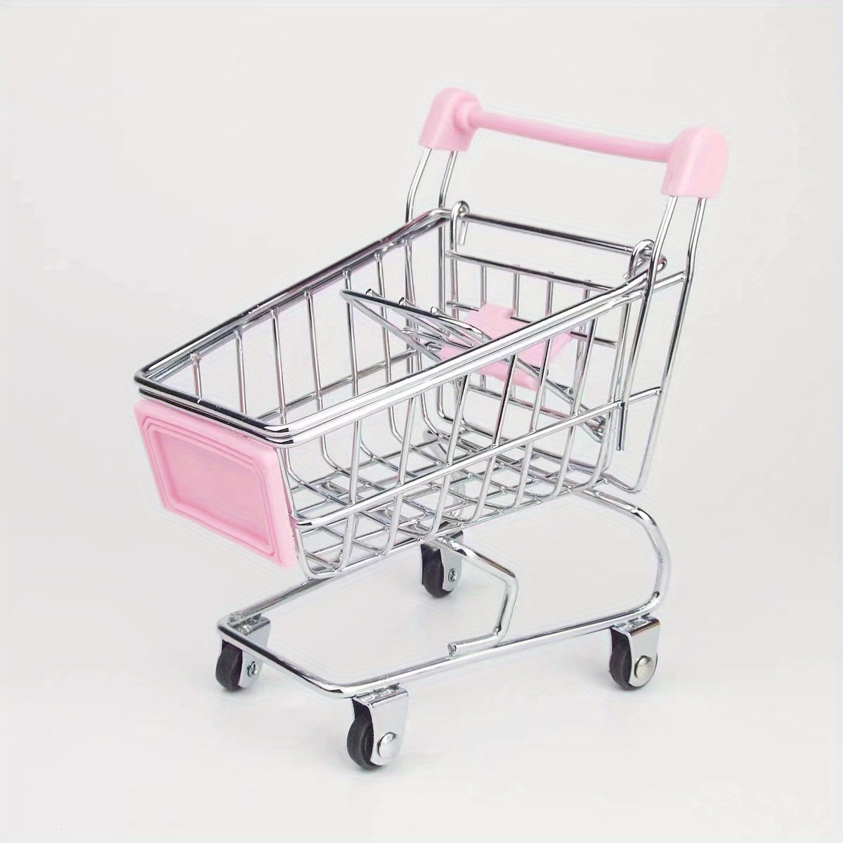 Mini carrito de supermercado, mini carrito de compras carrito de  supermercado carrito de compras utilitario modo escritorio almacenamiento  juguete titular (rosa) : Productos de Oficina 