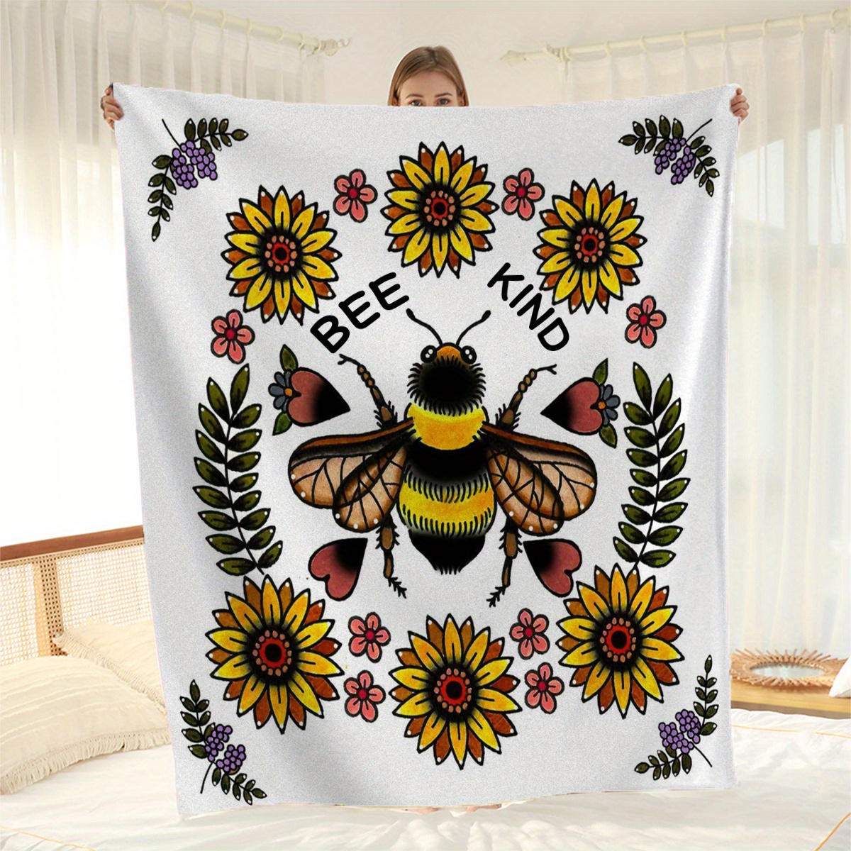 Honey bee throw outlet blanket