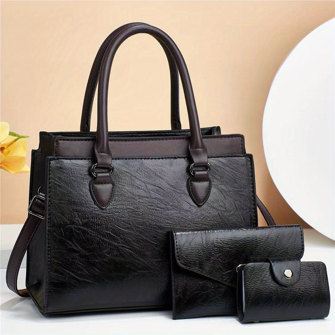 Women's Handbag 3Pcs Set Crossbody Bag, Clutch and Purse