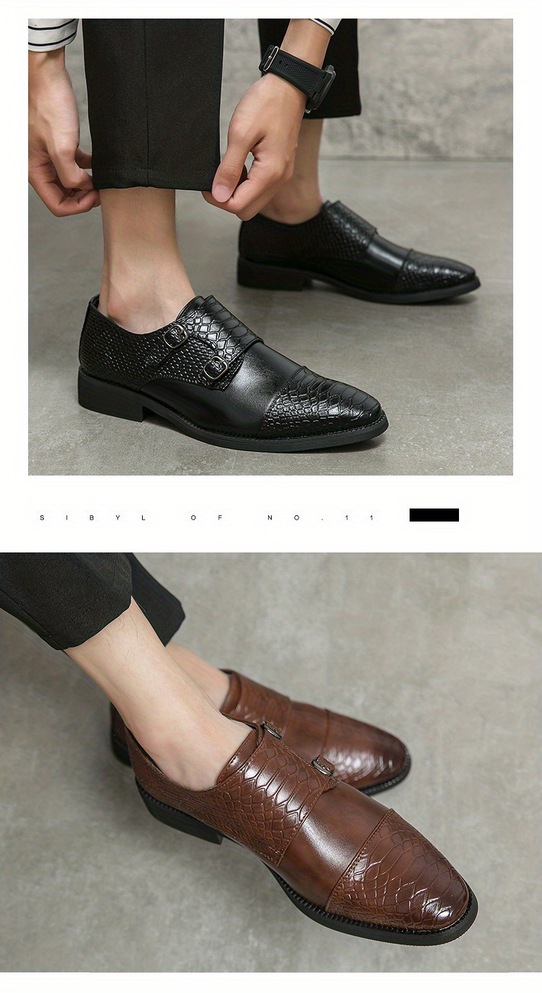 Scarpe Formali Uomo Double Monk Strap - Pelle PU, Antiscivolo, Eleganti - Foto 4