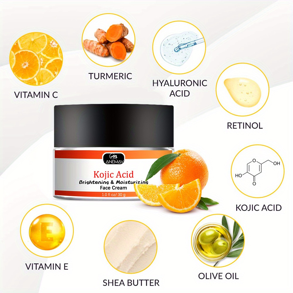 Pure Kojic Acid Facial Cream Lighten And Even Skin Tone Diminishes