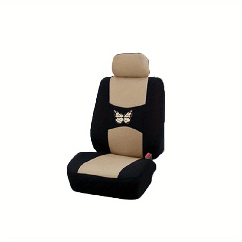 Car Seat Covers Polyester Front Pairs Gray Black Tan - Temu