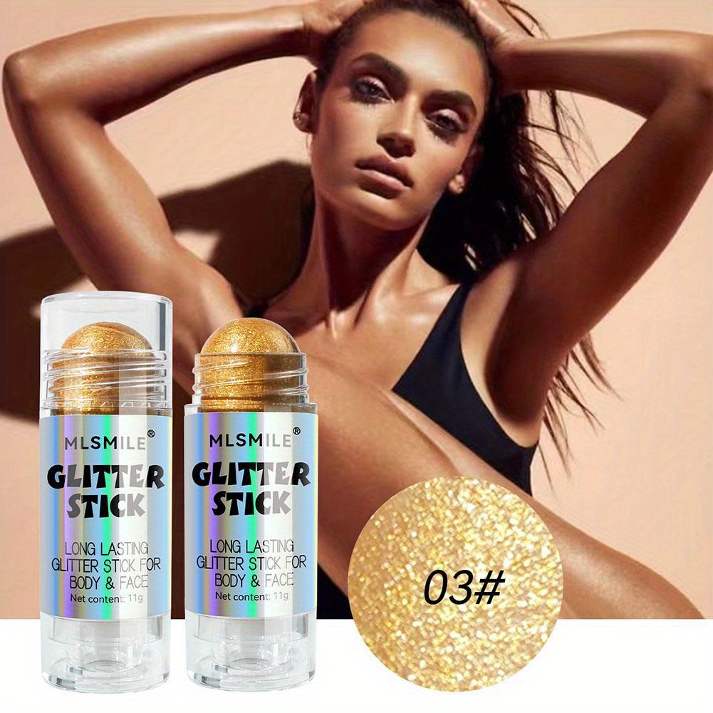 11g Shiny Glitter Highlighter Pearlescent Fine Flash Facial Natural  Three-dimensional Contouring Full Body Brightening Body Highlighter Stick