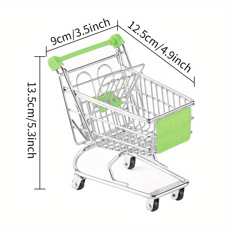 Mini carrito de supermercado, mini carrito de compras carrito  de supermercado carrito de compras utilitario modo escritorio  almacenamiento juguete titular (rosa) : Productos de Oficina
