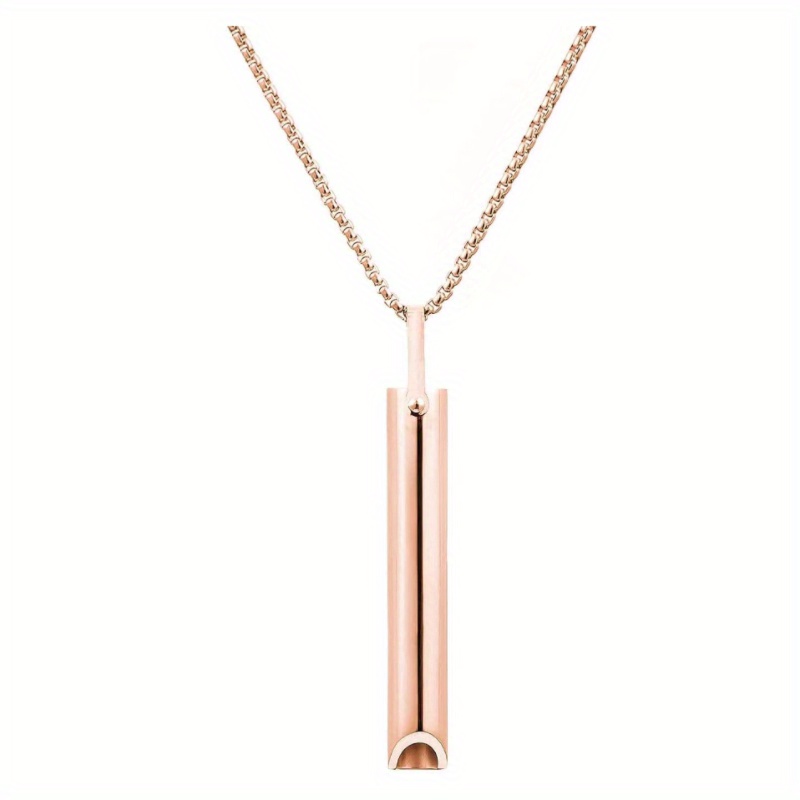 Stainless Steel Anxiety Necklace Mindful Breathing Stress Relief Tool