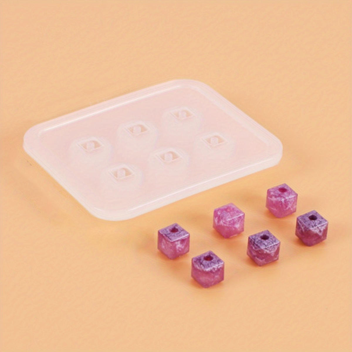 1pc Flat Ball Beads Epoxy Resin Molds Big Hole Bead Silicone Mold