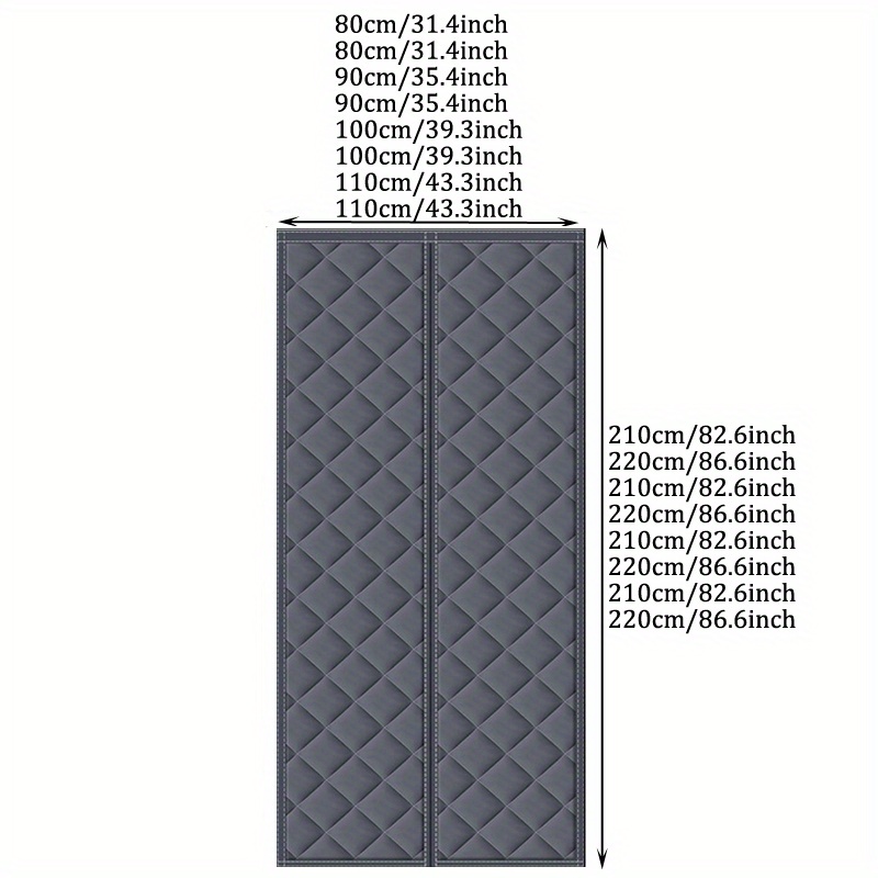 MAGZO Rideau de porte magnétique à isolation thermique, convient aux portes  de 91,4 x 208,3 cm, ouverture centrale, tissu Oxford durable et rembourrage  en fibre de polyester épais, résistant aux intempéries, coupe-vent