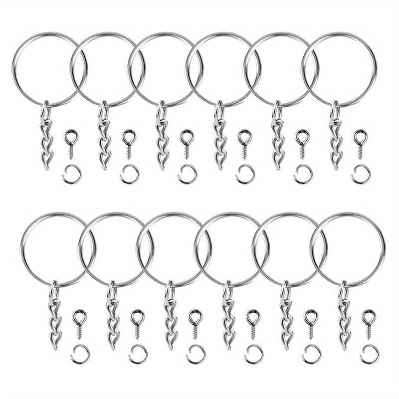 Key Ring Set Keyrings Chain Link Metal Key Ring Hoops Open - Temu Australia