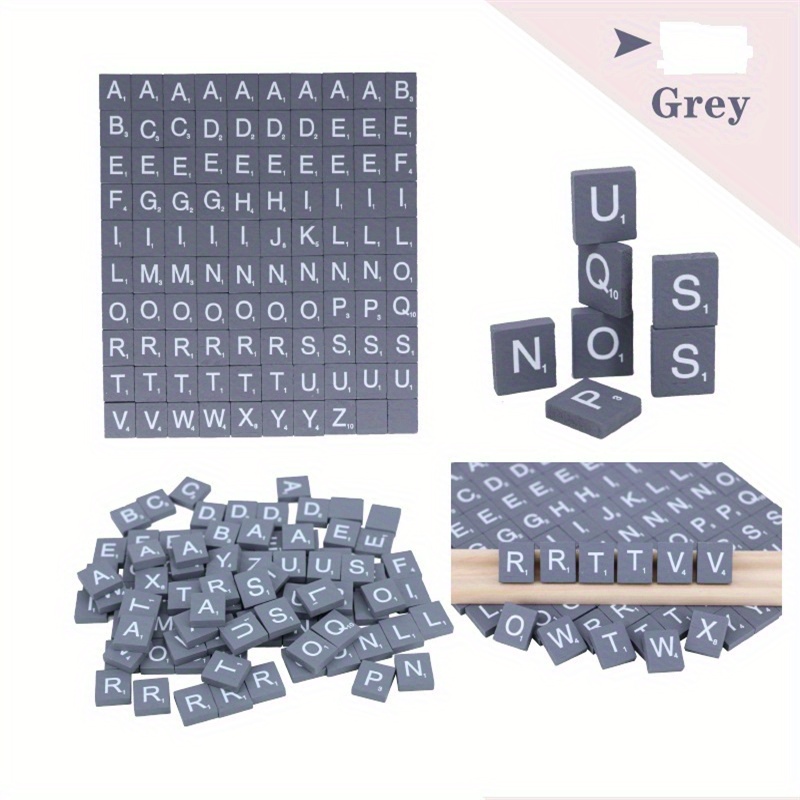 CleverDelights cleverdelights 100 wood letter tiles - black color -  complete set - game replacement pieces