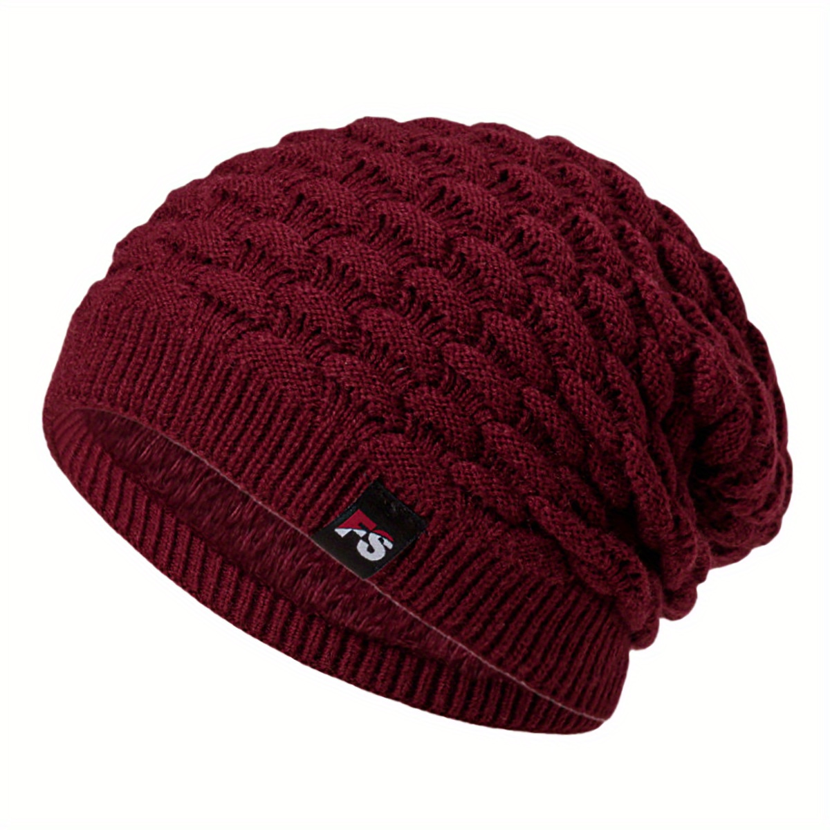 Winter Men's Fleece Beanie Warm Knitted Hat