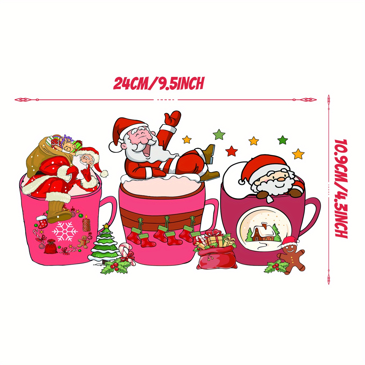 6 Sheets Christmas Uv Dtf Transfer Stickers 3d Glossy Cup - United Kingdom