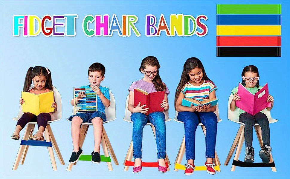  Chair Bands for Kids with Fidgety Feet, Alternative Seating in  Classrooms, for Kids with Sensory ADHD ADD Autism and Sensory Needs, Chair  Bands Made from Natural Latex : Office Products