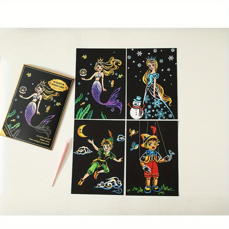 Fairy Tale Scratch Art Pictures (Pack of 8) Craft Kits Scratch Art