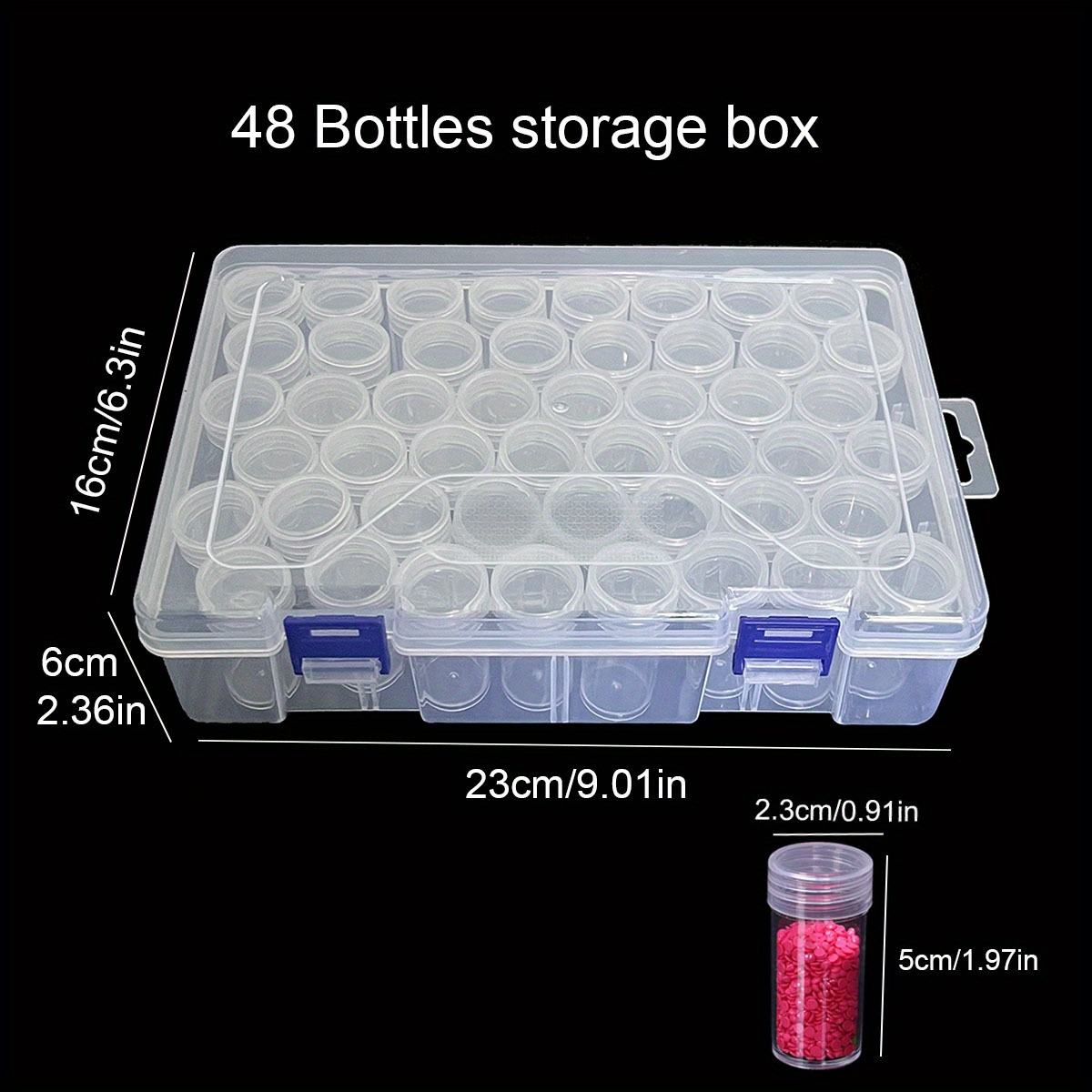 Square Bottle Containers Diamond Painting Storage - 54/108 Box