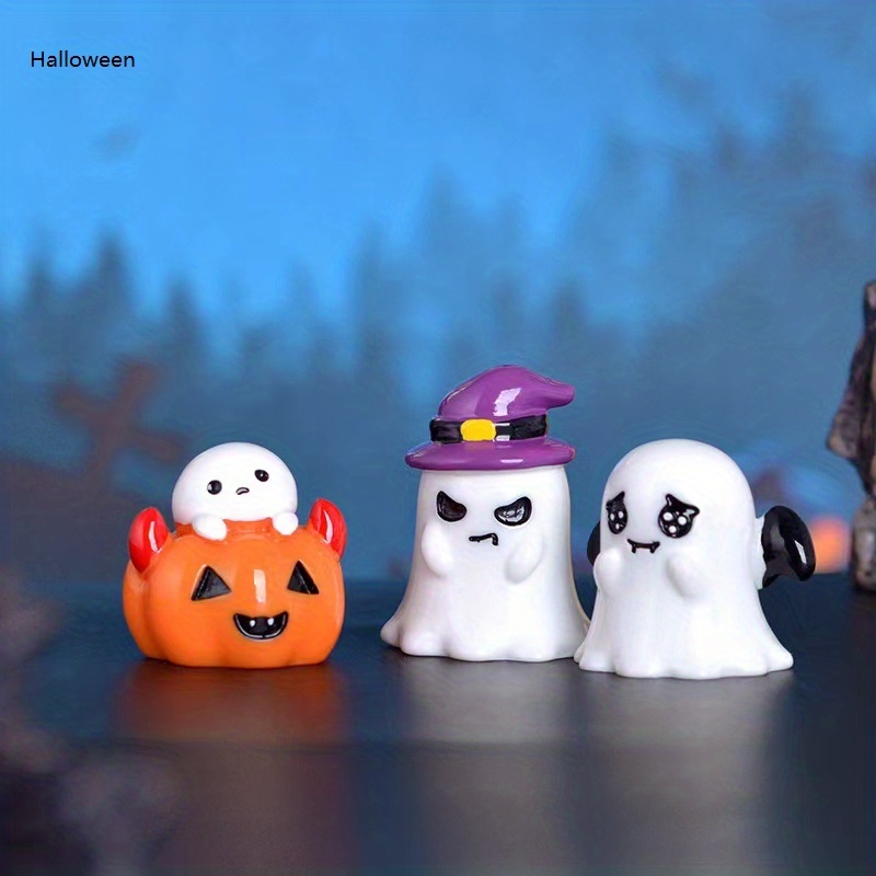 Halloween Cartoon Figurine Decoration Wizard Pumpkin Ghost - Temu